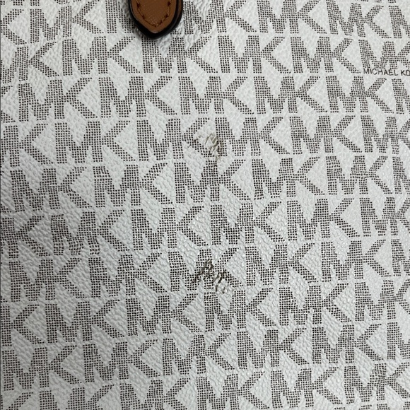 Michael Kors Beige Logo Tote with Brown Trim - Picture 10 of 11